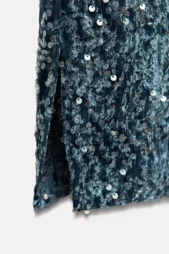 Outlet PANTALÓN TERCIOPELO LENTEJUELAS Mujer Pantalones