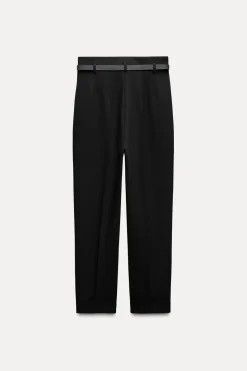 Fashion PANTALÓN TIRO ALTO CINTURÓN Mujer Pantalones