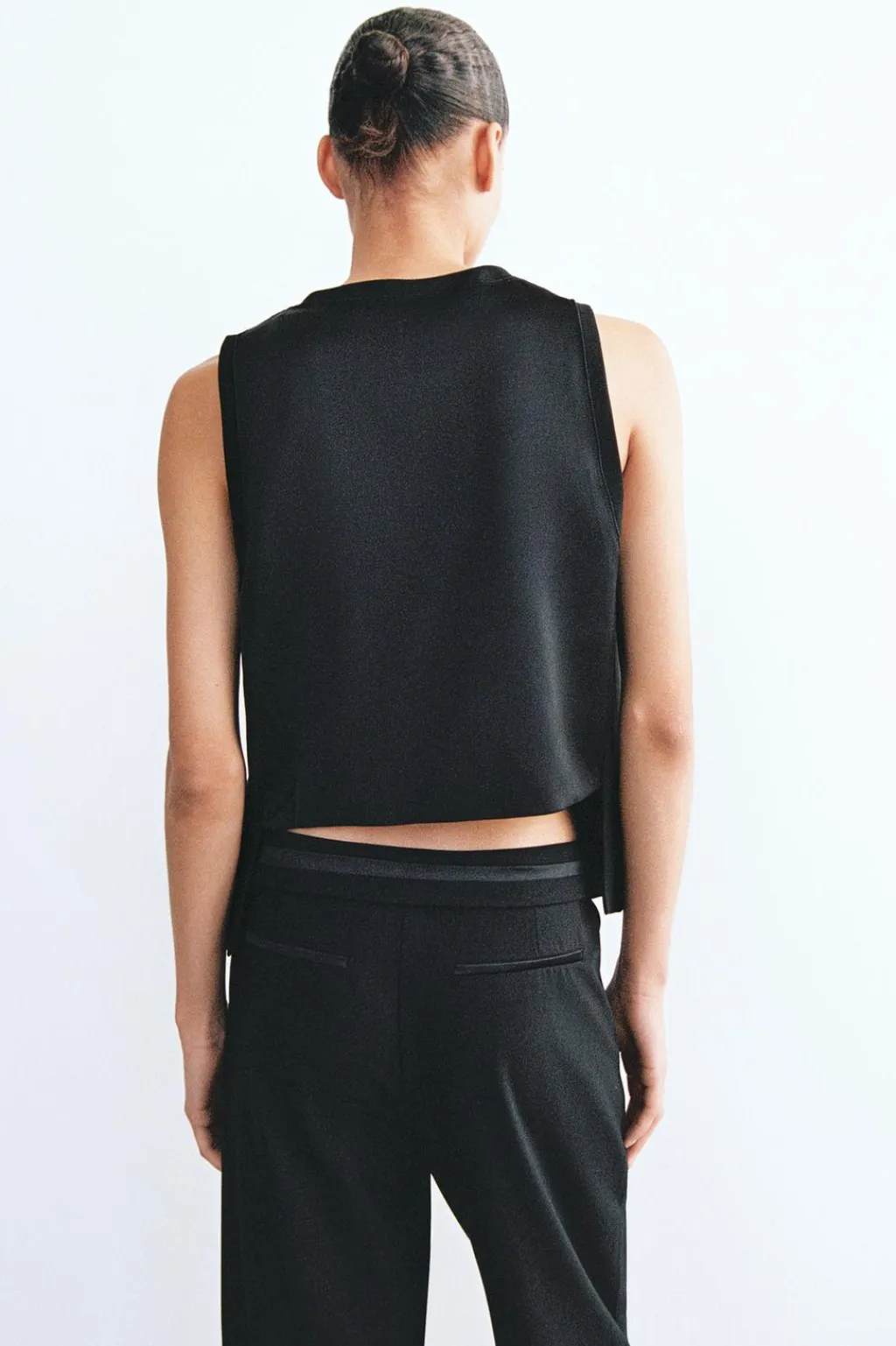 Hot PANTALÓN TOBILLERO BANDA SATINADA Mujer Pantalones