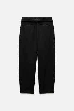 Hot PANTALÓN TOBILLERO BANDA SATINADA Mujer Pantalones