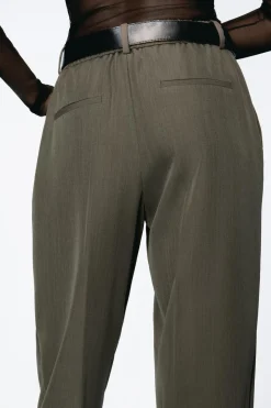 New PANTALÓN TOBILLERO CINTURÓN Mujer Pantalones