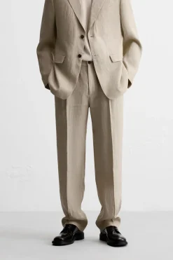 Discount PANTALÓN TRAJE 100% LINO Hombre Pantalones