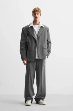 Discount PANTALÓN WIDE FIT TRAJE RAYAS Hombre Pantalones