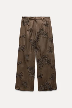 Best PANTALÓN WIDE LEG BORDADOS ZW COLLECTION Mujer Pantalones