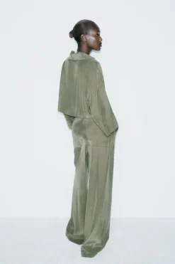 Best PANTALÓN WIDE LEG FLUIDO Mujer Pantalones