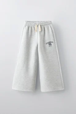 Niños ZARA 6 - 14 Años·Pantalones|6 - 14 Años·Deporte / Jogging<PANTALÓN WIDE LEG TEXTO
