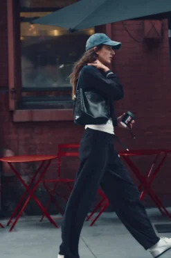 Online PANTALÓN WIDE LEG TEXTURA Mujer Pantalones