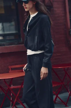 Online PANTALÓN WIDE LEG TEXTURA Mujer Pantalones