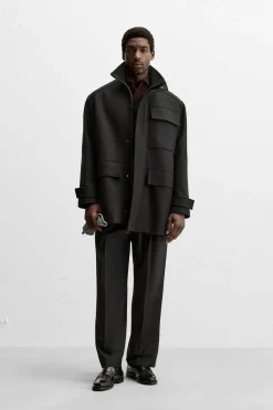 Discount PARKA PAÑO CON LANA Hombre Cazadoras|Abrigos / Gabardinas