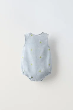 Niños ZARA 6 - 18 Meses·Vestidos / Monos<PELELE BORDADO PALMERAS