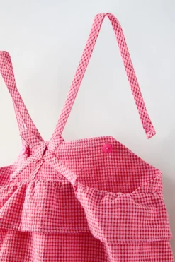 Niños ZARA 6 - 18 Meses·Vestidos / Monos<PELELE CUADRO VICHY VOLANTES