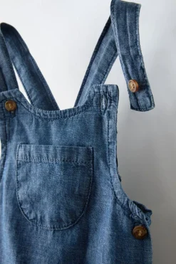 Niños ZARA 6 - 18 Meses·Vestidos / Monos<PELELE DENIM FLUIDO