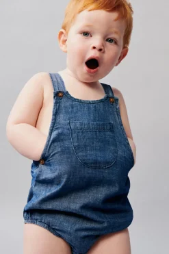 Niños ZARA 6 - 18 Meses·Vestidos / Monos<PELELE DENIM FLUIDO