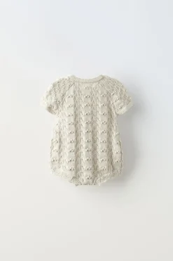 Niños ZARA 0 - 6 Meses·Punto|6 - 18 Meses·Conjuntos<PELELE PUNTO CALADO