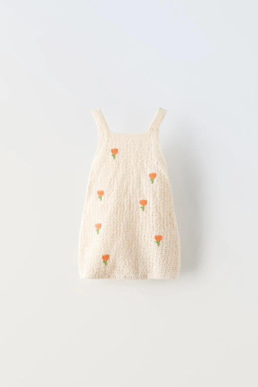 Niños ZARA 6 - 18 Meses·Punto|6 - 18 Meses·Vestidos / Monos<PELELE PUNTO FLORES BORDADAS