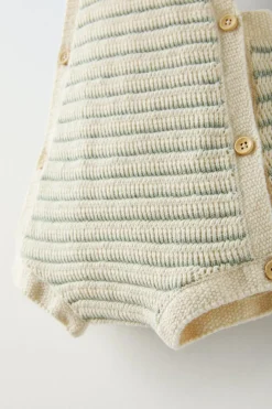 Niños ZARA 0 - 6 Meses·Punto|6 - 18 Meses·Punto<PELELE PUNTO RAYAS BOTONES