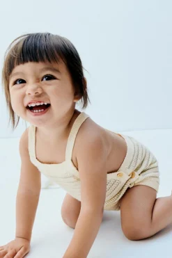 Niños ZARA 0 - 6 Meses·Punto|6 - 18 Meses·Punto<PELELE PUNTO RAYAS BOTONES