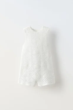 Niños ZARA 1½ - 6 Años·Vestidos / Petos|1½ - 6 Años·Punto<PETO CORTO PUNTO CROCHET