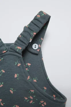 Niños ZARA 6 - 18 Meses·Vestidos / Monos<PETO FELPA FLORES