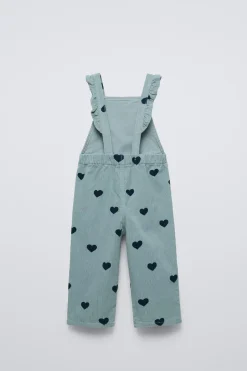 Niños ZARA 1½ - 6 Años·Vestidos / Petos|1½ - 6 Años·Pantalones<PETO LARGO PANA CORAZONES