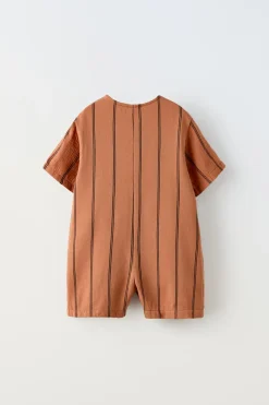 Niños ZARA 1½ - 6 Años·Faldas / Bermudas|1½ - 6 Años·Pantalones / Leggings<PETO RAYAS TEXTURA