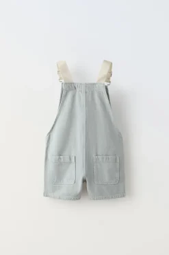 Niños ZARA 1½ - 6 Años·Faldas / Bermudas|1½ - 6 Años·Pantalones / Leggings<PETO SARGA TIRANTES CONTRASTE