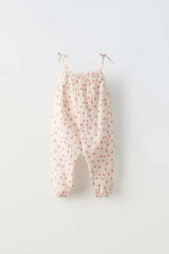Niños ZARA 6 - 18 Meses·Vestidos / Monos<PETO TIRANTES FLORES
