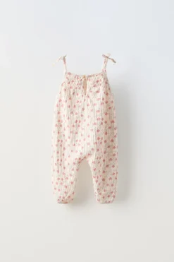 Niños ZARA 6 - 18 Meses·Vestidos / Monos<PETO TIRANTES FLORES