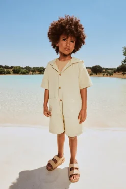 Niños ZARA 1½ - 6 Años·Faldas / Bermudas|1½ - 6 Años·Pantalones / Leggings<PETO WAFFLE CAPUCHA CORTO