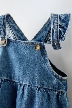 Niños ZARA 6 - 18 Meses·Conjuntos|6 - 18 Meses·Vestidos / Monos<PICHI DENIM VOLANTES