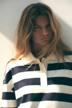 Sale POLO HEAVY COTTON RAYAS Mujer Camisetas