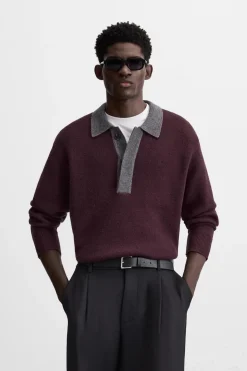 New POLO PUNTO CON VISCOSA Hombre Jerséis / Chaquetas|Polos