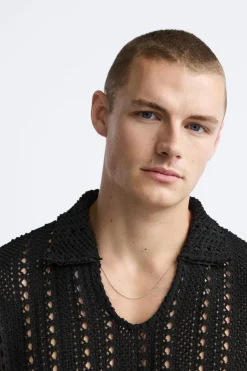 Fashion POLO PUNTO CROCHET Hombre Jerséis / Chaquetas|Polos