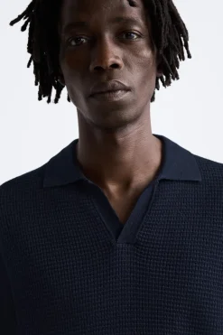 Fashion POLO PUNTO ESTRUCTURA CUADRILLÉ Hombre Jerséis / Chaquetas|Polos