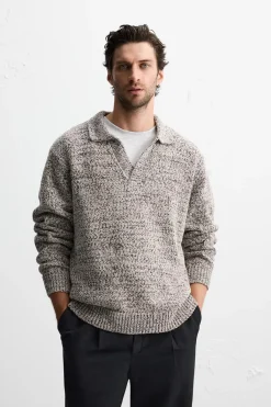 Online POLO PUNTO ESTRUCTURA TEXTURA Hombre Jerséis / Chaquetas|Polos