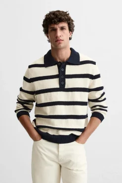Fashion POLO PUNTO JACQUARD RAYAS Hombre Jerséis / Chaquetas|Polos