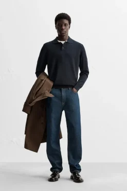 Hot POLO PUNTO LANA MERINO Hombre Jerséis / Chaquetas|Polos