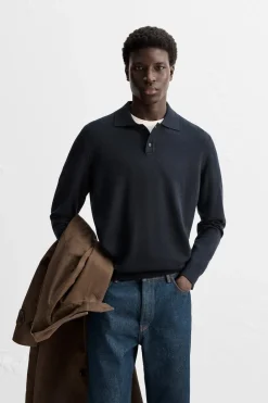 Hot POLO PUNTO LANA MERINO Hombre Jerséis / Chaquetas|Polos