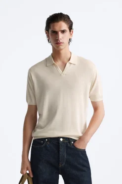 New POLO PUNTO MEZCLA LYOCELL Hombre Jerséis / Chaquetas|Polos