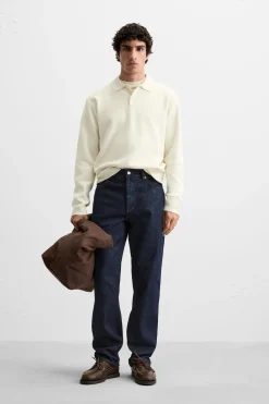 Hot POLO PUNTO MEZCLA VISCOSA Hombre Jerséis / Chaquetas|Polos