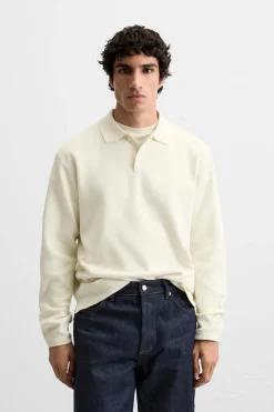 Hot POLO PUNTO MEZCLA VISCOSA Hombre Jerséis / Chaquetas|Polos