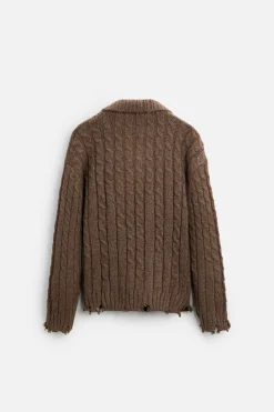 Online POLO PUNTO TRENZAS EFECTO ROTOS Hombre Jerséis / Chaquetas|Polos