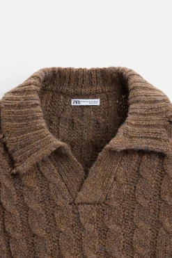 Online POLO PUNTO TRENZAS EFECTO ROTOS Hombre Jerséis / Chaquetas|Polos