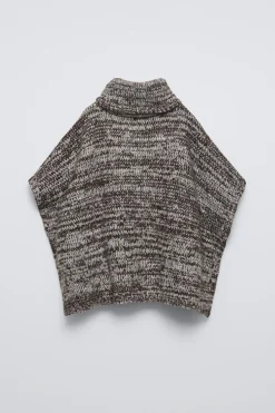 Niños ZARA 6 - 14 Años·Punto|6 - 14 Años·Total Look<PONCHO PUNTO JASPEADO