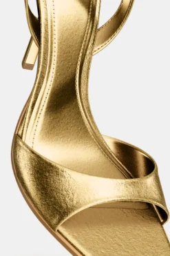 Fashion SANDALIA METALIZADA TACÓN PULSERA Mujer Zapatos