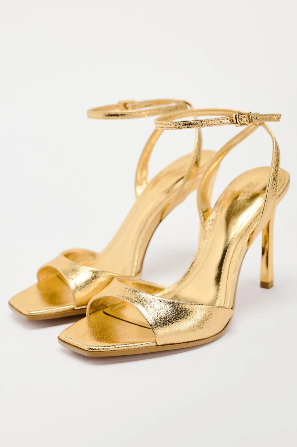 Fashion SANDALIA METALIZADA TACÓN PULSERA Mujer Zapatos