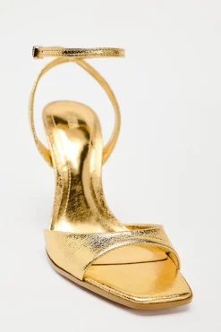 Fashion SANDALIA METALIZADA TACÓN PULSERA Mujer Zapatos