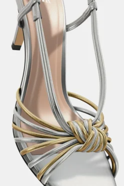 Outlet SANDALIA METALIZADA TIRAS NUDO Mujer Zapatos