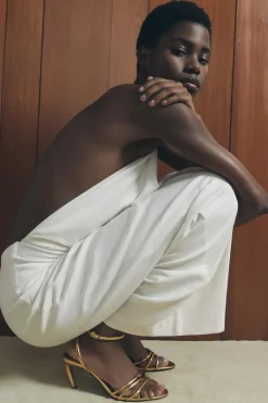 Hot SANDALIA METALIZADA TIRAS Mujer Zapatos