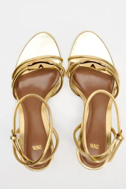 Hot SANDALIA METALIZADA TIRAS Mujer Zapatos